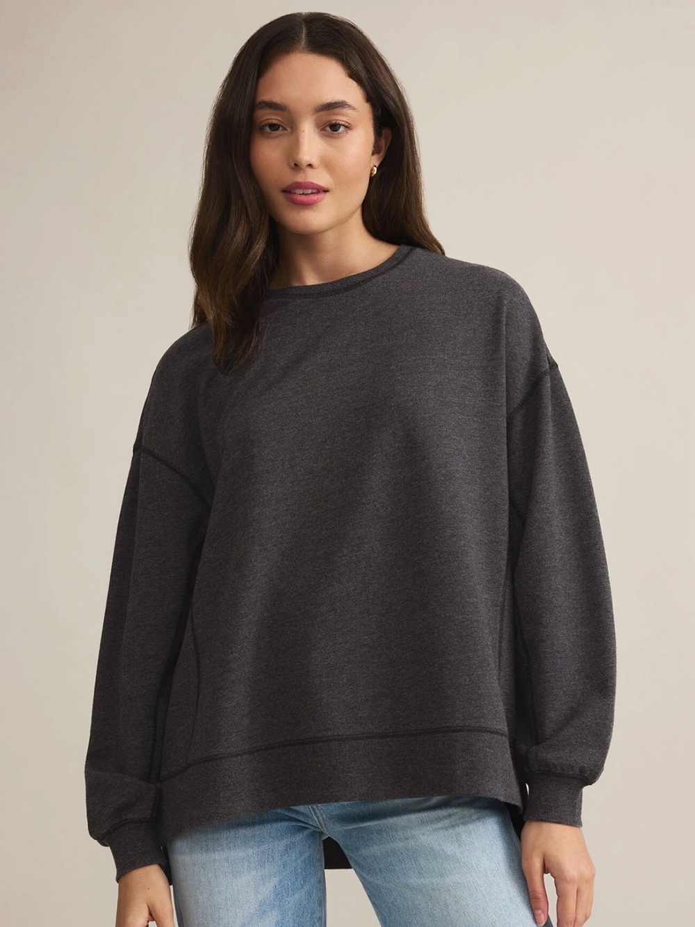 NWT! Z Supply Charcoal Gray Oversized Sweatshirt